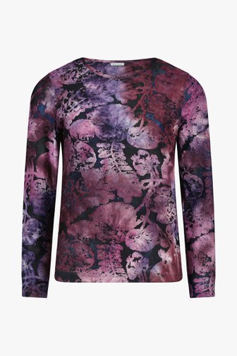 T-shirt violet foncé avec tissu texturé  de Bicalla pour Femmes