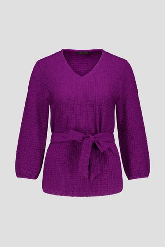 T-shirt violet foncé en tissu texturé de Claude Arielle pour Femmes