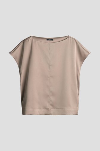 Voorkant van Taupe blouse met satin look door Opus voor Dames