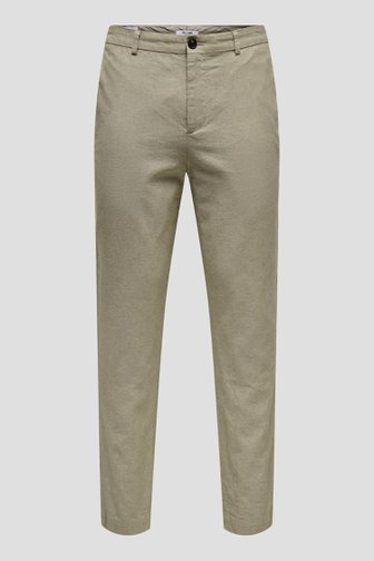 Taupe chino met linnen van ONLY & SONS voor Heren