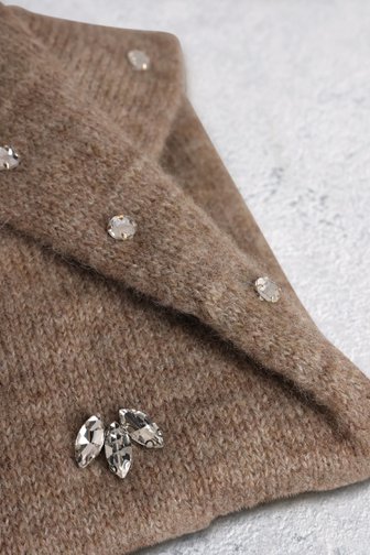 Voorkant van Taupe hoofdband met strass door Liberty Island voor Dames
