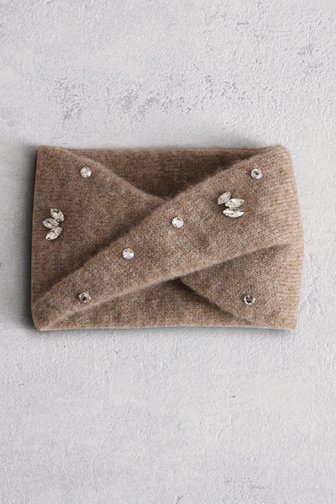 Voorkant van Taupe hoofdband met strass door Liberty Island voor Dames