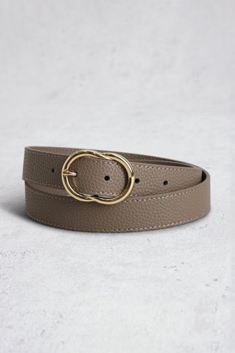 Voorkant van Taupe lederen riem door Liberty Island voor Dames