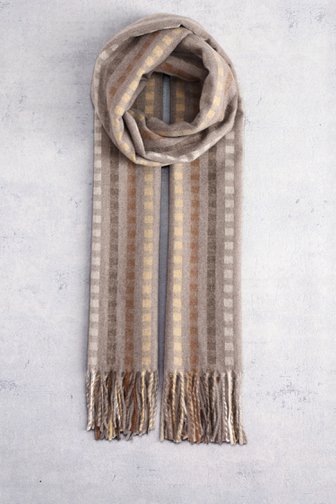 Liberty Island Taupe sjaal met motief