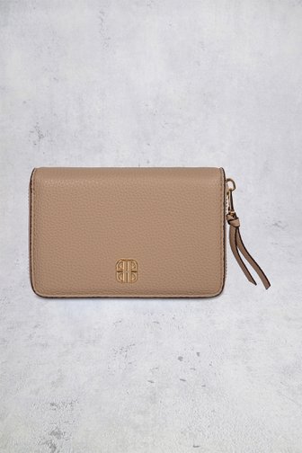 Voorkant van Taupekleurige portemonnee met leather look door Laurent David voor Dames