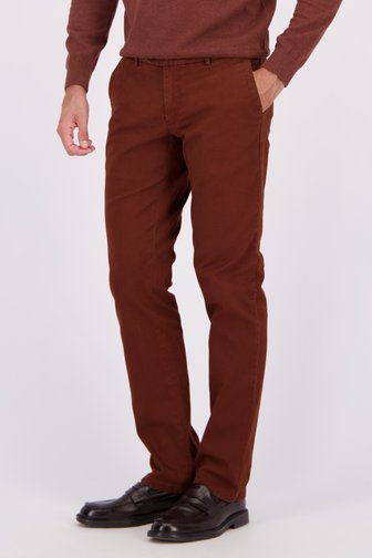 Voorkant van Teracotta-rode chino - Louisiana - Regular fit  door Brassville voor Heren