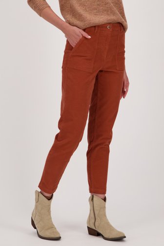 Terracotta corduroy broek van Libelle voor Dames