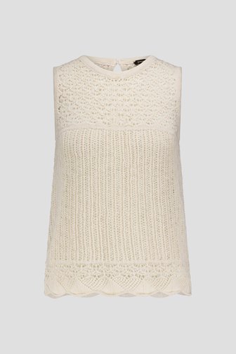 Top beige en maille avec motif ajouré de More & More pour Femmes