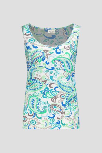 Top blanc à imprimé cachemire et fleurs de Barbara Lebek pour Femmes