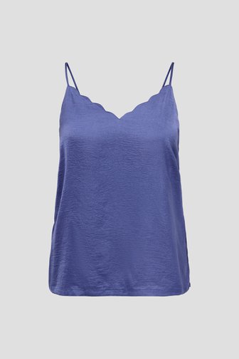 Top bleu avec décolleté en V ondulé de Only Carmakoma pour Femmes