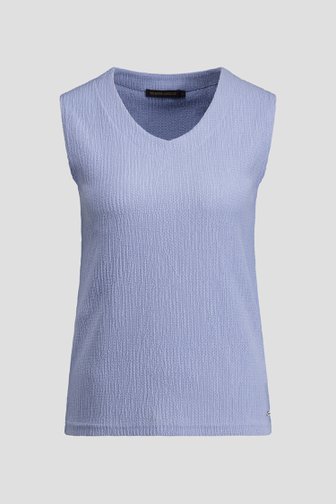 Le devant de Top bleu clair en tissu structuré de Claude Arielle pour Femmes