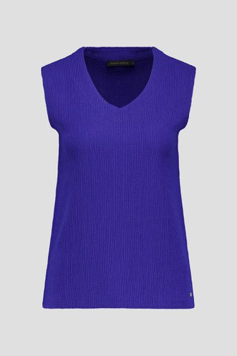 Top bleu en tissu texturé  de Claude Arielle pour Femmes