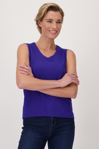 Top bleu en tissu texturé  de Claude Arielle pour Femmes
