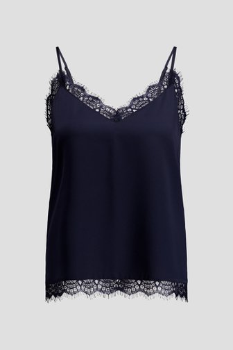 Photo produit 1 de Top bleu marine avec dentelle de D'Auvry pour Femmes