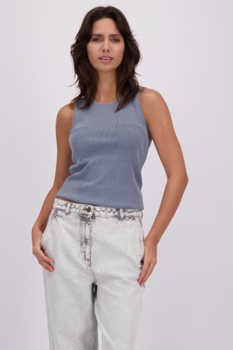 Le devant de Top côtelé gris-bleu de Louise pour Femmes