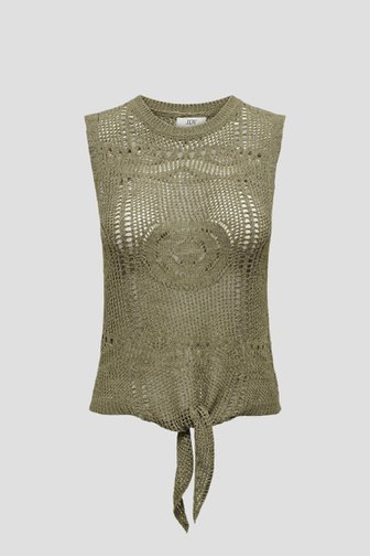 Top en crochet kaki avec détail de nœud de JDY pour Femmes