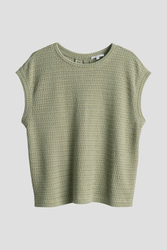 Le devant de Top en crochet vert olive de Opus pour Femmes