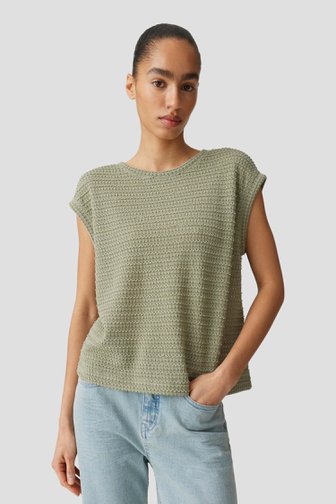 Le devant de Top en crochet vert olive de Opus pour Femmes