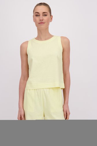 Le devant de Top en lin jaune clair de Liberty Island pour Femmes