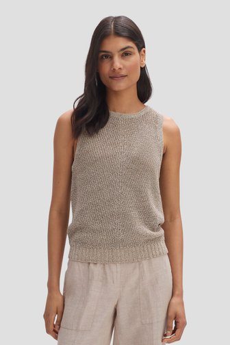 Top en maille marron-beige de Opus pour Femmes
