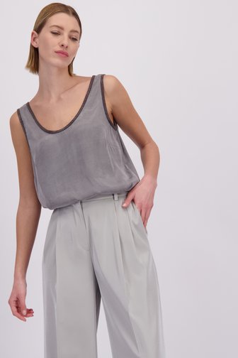 Le devant de Top gris sans manches de D'Auvry Studio pour Femmes