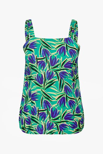 Top met blauw-groene bloemenprint van Only Carmakoma voor Dames