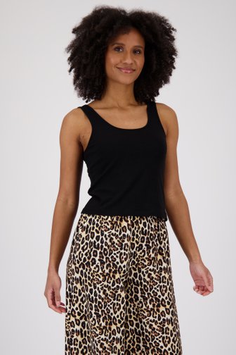Top noir en tricot côtelé de Louise pour Femmes
