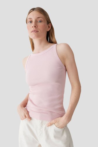 Le devant de Top rose clair côtelé de Opus pour Femmes