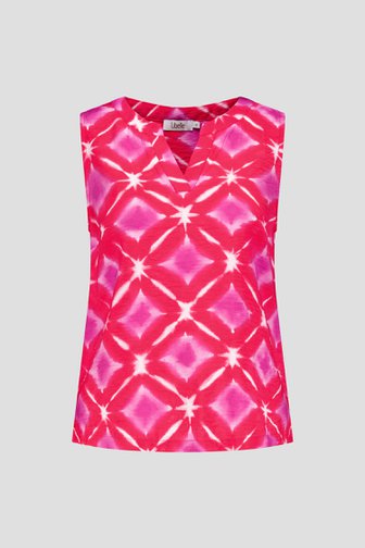 Top rouge avec imprimé aquarelle violet-blanc de Libelle pour Femmes