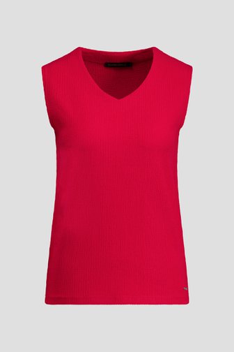 Le devant de Top rouge en tissu structuré de Claude Arielle pour Femmes