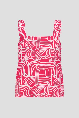 Top sans manches rouge corail à imprimé blanc de Libelle pour Femmes
