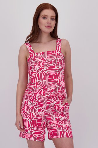 Top sans manches rouge corail à imprimé blanc de Libelle pour Femmes