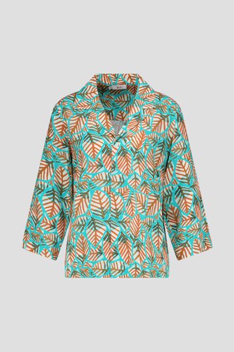 Turquoise blouse met geometrische print van Libelle voor Dames