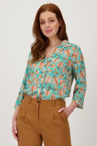 Turquoise blouse met geometrische print van Libelle voor Dames