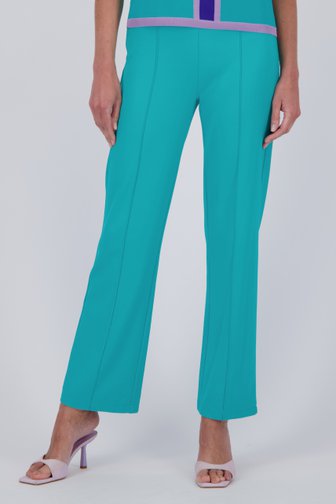 Turquoise broek met rechte pijpen van Claude Arielle voor Dames