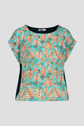 Turquoise T-shirt met geometrische print van Libelle voor Dames
