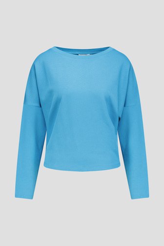 Voorkant van Turquoise T-shirt met lange mouwen  door D'Auvry voor Dames