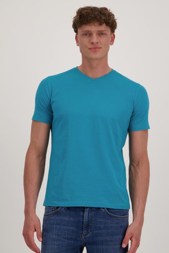 Ravøtt Turquoise T-shirt met V-hals