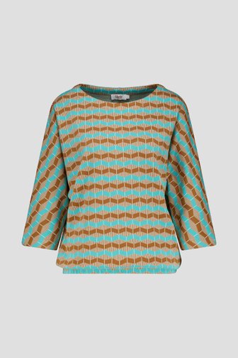 Turquoise trui met print van Libelle voor Dames