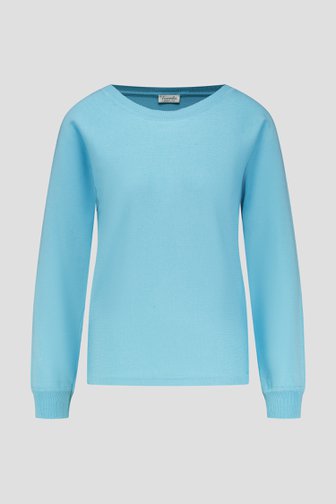 Turquoise trui met ronde hals van Barbara Lebek voor Dames