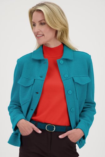Turquoise wollen vestje van Claude Arielle voor Dames