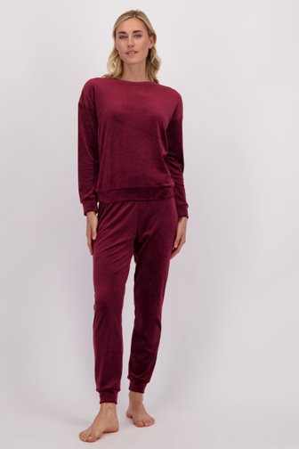 Voorkant van Velours bordeaux pyjama door Liberty Island voor Dames