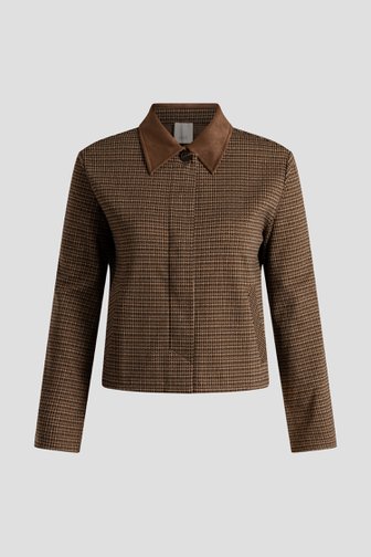 Photo produit 1 de Vest brun à motif pied-de-poule raffiné de Yest Curve pour Femmes