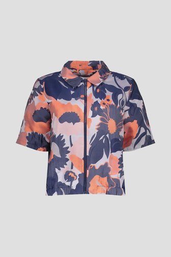 Productfoto 1 van Vest met blauw-koraal bloemmotief door Geisha voor Dames