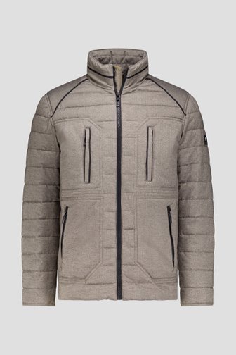 Le devant de Veste beige matelassée à motif à chevrons de Gate One pour Hommes