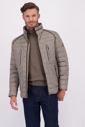 Le devant de Veste beige matelassée à motif à chevrons de Gate One pour Hommes