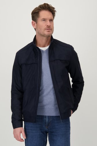 Veste bleu foncé en faux-daim de Dansaert Blue pour Hommes