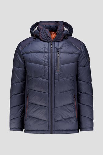 Le devant de Veste bleu foncé matelassée avec capuche de Gate One pour Hommes