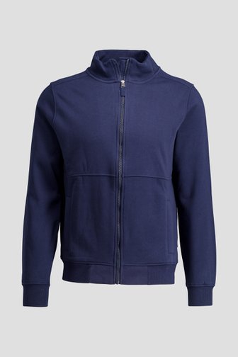 Le devant de Veste bleu foncé zippée de Liberty Island pour Hommes