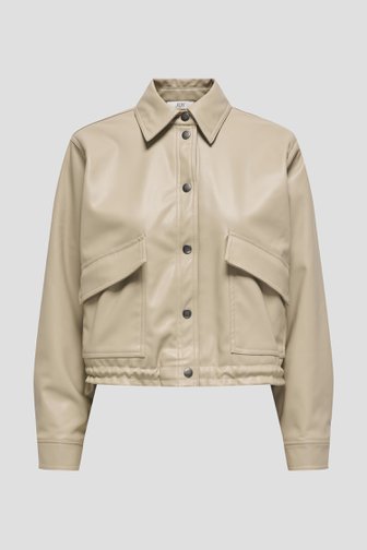 Le devant de Veste bombardier beige en cuir  de JDY pour Femmes